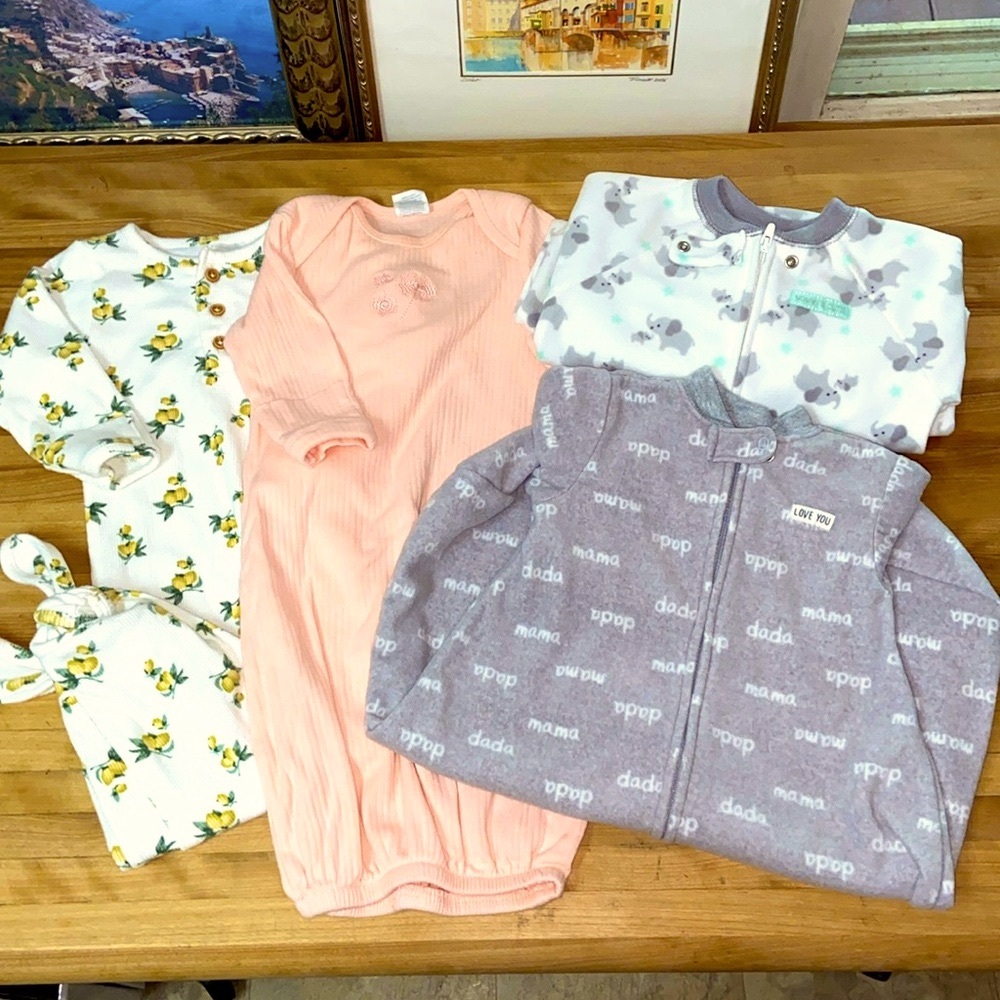 Bundle of 0-3 Month Sleep sacks & gowns
